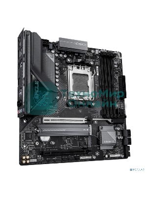 Материнская плата Gigabyte B850M EAGLE WIFI6E, AM5, AMD B850, 4xDDR5, 4xSATA, 2xM.2, 1xPCIe 5.0 x16, 1xPCIe 3.0 x16, 1xHDMI, 2xDP, 1x2.5Gb LAN, Wi-Fi 6E, Bluetooth 5.3, 1xUSB-C 10Gbps, 2xUSB-A 10Gbps, 2xUSB-A 5Gbps, 4xUSB-A 2.0, 1xPS/2, 3x3.5 мм, 7.1, mATX