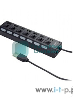 Концентратор USB 2.0 Gembird UHB-U2P7-02, 7 портов, питание, блистер