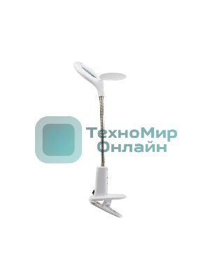 Лупа настольная 3D+12D Rexant с подсветкой 60 LED, прищепка, белая
