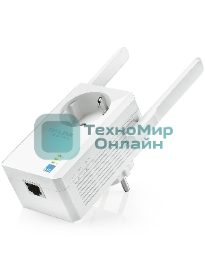 Сетевой адаптер TP-Link SOHO TL-WA860RE 300Mbps Wireless N Wall Plugged Range Extender with AC Passthrough, QCA(Atheros), 2T2R, 2.4GHz, 802.11b/g/n, 1 10/100Mbps LAN port, Range Extender button, Range Extender mode, suppo поставляется без кабеля RJ-45