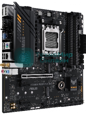 Материнская плата ASUS TUF GAMING A620M-PLUS WIFI, AM5, AMD A620, 4xDDR5, 4xSATA, 2xM.2, 1xPCIe 4.0 x16, 2xPCIe x1, 2xDP, 1xHDMI, 1x 2.5Gb LAN, 4xUSB-A 2.0, 2xUSB-A 3.2 Gen 1, 3x3.5 мм, 7.1, mATX
