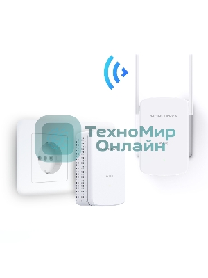 Комплект гигабитных Wi-Fi адаптеров Mercusys Powerline AV1000 Powerline kit with 300Mbps Wi-Fi, plug and play, up to 300 meters over an existing electrical circuit, the kit includes a MP510 and a MP500.