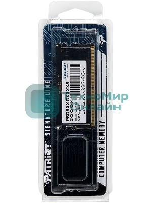 Оперативная память Patriot Signature, DDR5, 8GB (1x8 GB), 5600 MHz, CL46, SO-DIMM