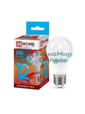 Лампа светодиодная LED-A60-VC 12Вт 230В E27 4000К 1080лм IN HOME 4690612020242