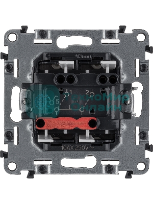 Механизм выключателя 2-кл. СП Valena Allure 10А IP20 250 В с лицевой панелью; безвинтовые зажимы сл. кость Legrand 752805