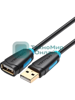 Кабель-удлинитель Vention USB 2.0 AM/AF - 1м черный