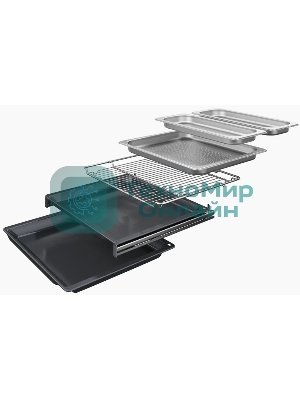 Встраиваемый духовой шкаф Bosch CSG958DB1 Accent Line шкаф-пароварка, черный, 14 режимов + комбинированные режимы, функция приготовление на пару 100%, 4-слойное остекление, 3 цветных текстовых TFT-дисплея 2,5