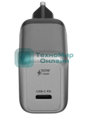 Сетевое зар./устр. Satechi USB-C GaN Wall Charger 30W 3A (PD) USB Type-C универсальное серый (ST-UC30WCM-EU)