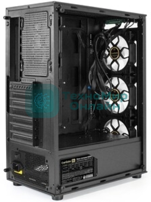 Компьютерный корпус Miditower ExeGate i3 BASE-NPX600 (ATX, БП 600NPX с вент. 12 см, с окном, 1*USB+1*USB 3.0, аудио, 4 вент. 12см с RGb подсветкой)