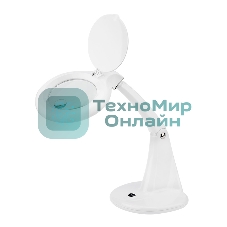 Лупа настольная 3D+12D Rexant с подсветкой 60 LED, белая
