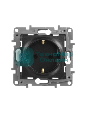 Розетка 2К+З, немецкий стандарт, винтовые зажимы, 16А, 250В~, Etika, антрацит Розетка 2К+З, немецкий стандарт, винтовые зажимы, 16А, 250В~, Etika, антрацит