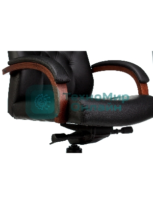 Кресло Бюрократ T-9928WALNUT черный, кожа