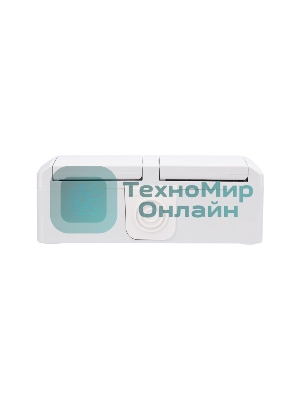 Блок горизонтальный 2 розетки Kranz INDUSTRIAL IP54 с заземлением, о/у, белый