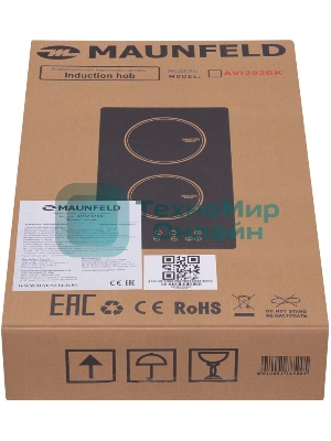 Индукционная варочная панель Maunfeld AVI292BK, конфорок: 2 шт., стеклокерамика, независимая, черный
