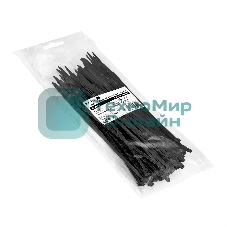 Стяжка (хомут) нейлоновая ExeGate CV66-200x3.6B (нейлон 6.6, 200x3.6мм, неоткрывающаяся, halogen free, -40°C - +85°C, черная, 100 шт)