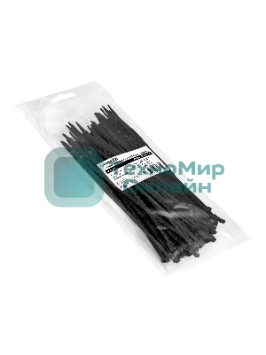 Стяжка (хомут) нейлоновая ExeGate CV66-200x3.6B (нейлон 6.6, 200x3.6мм, неоткрывающаяся, halogen free, -40°C - +85°C, черная, 100 шт)