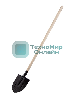Лопата штыковая, 205х275х1400 мм, ребра жесткости, деревянный черенок Россия