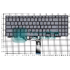 Клавиатура для ноутбука Asus ZenBook Flip 15 UX562F серебристая с подсветкой