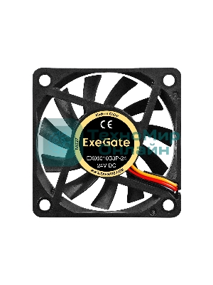 Вентилятор для корпуса ExeGate EX06010B3P-24 черный, 60 мм, 3200 об/мин, 24.1 дБ, 3 pin