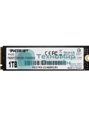 Накопитель SSD Patriot P400 Lite 1Tb M.2 2280 NVMe PCle 4.0 x4 R3500/W2700 TbW 560Tb 3D NAND with HS