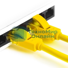 Патч-корд Greenconnect UTP прямой ethernet 0.5m cat.5е, RJ45, литой (Желтый) (GCR-LNC02-0.5m)