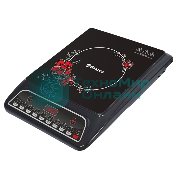 Плита настольная индукционная Sakura SA-7152FS 2000 Вт, ЖК- дисплей, корпус из закаленного стекла
