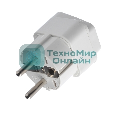 Сетевой переходник GoPower универсальный 1р.С/З белый (1/10/800)