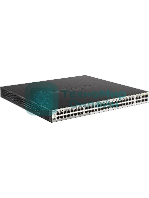 Коммутатор DGS-1210-52MP/F Smart L2 Switch 48х1000Base-T PoE, 4хCombo 1000Base-T/SFP, PoE Budget 370W, Compact CLI