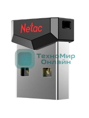 Флешка USB Netac UM81 (NT03UM81N-064G-20BK), 64Gb, USB 2.0, R/W 30/10, черный/красный