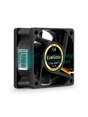 Вентилятор для корпуса ExeGate EX06025S3P-5 черный, 60 мм, 3500 об/мин, 25.3 дБ, 3 pin