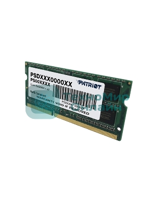 Оперативная память Patriot, DDR3L, 4GB (1x4 GB), 1600 MHz, CL11, SO-DIMM
