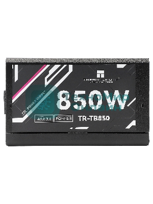 Блок питания Thermalright, 850W 80+ Bronze (ATX, 3.0, PCIe 5.0, Full modular, 1x24(20+4)pin, 2xCPU 8(4+4)pin, 4xPCIe*2 8(6+2)pin, 3xSATA3, 1x12+4pin (12VHPWR PCIe 5.0 12+4pin 600mm), 3xMOLEX4pin, Active, 120x120мм, 150x140x86mm, APFC, black)