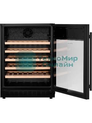 Винный шкаф KUPPERSBERG RBW 85, встраиваемый, High-Tech, объем 135 л, вместимость 54 бутылки, диапазон температуры 5-20 градусов, механическое открытие двери, 5 полок из бука, LCD дисплей, уровень шума 40 дБ, черный