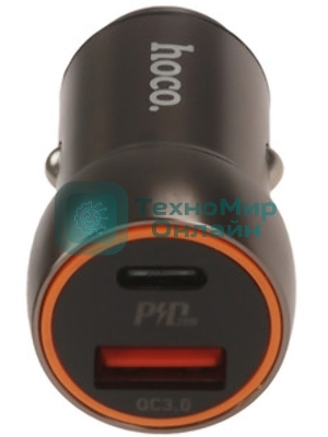 Автомобильное зарядное устройство Hoco Z46, 18Вт, USB, металлический серый, коробка