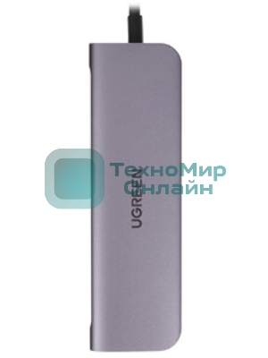 USB-концентратор UGREEN CM136-80132, USB Type-C, USB 3.0/HDMI/USB Type-C PD/AUX (3.5мм), USB