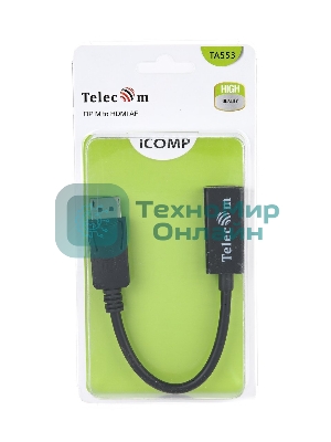 Кабель-переходник DP --> HDMI-F 0.2m, Telecom (TA553)