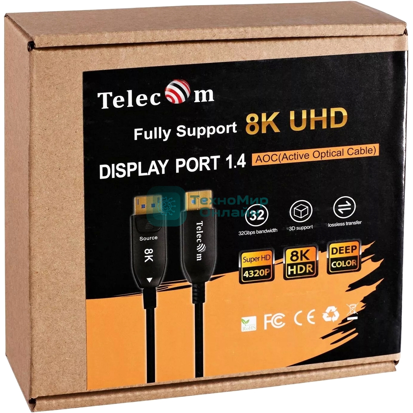 Кабель активный оптический Telecom DP1.4 8K@60Hz 20м TCG2130-20M