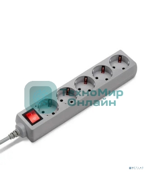 Сетевой фильтр Buro 500SL-1.5-G 1.5 м, 5 розеток, серый (пакет ПЭ)