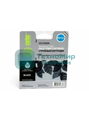 Картридж струйный Cactus CS-CC654 черный для №901 HP OfficeJet-4500/J4580/J4660/J4680 (18мл)