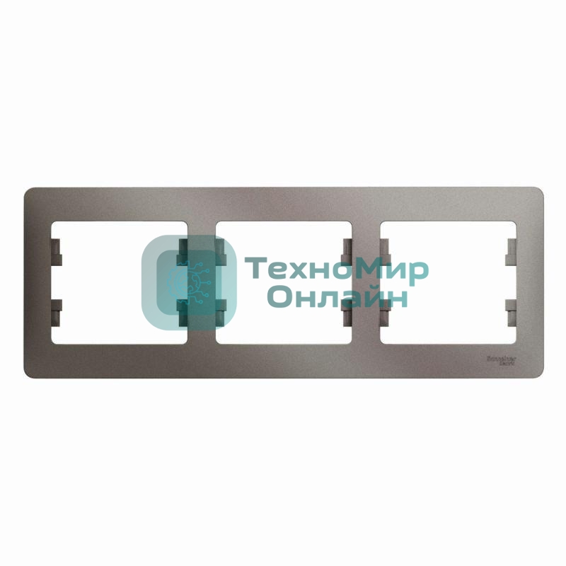 Рамка 3-м Glossa горизонт. платина SchE GSL001203