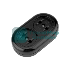 Колодка Rexant 2 гнезда карболитовая б/з 16 А, черная