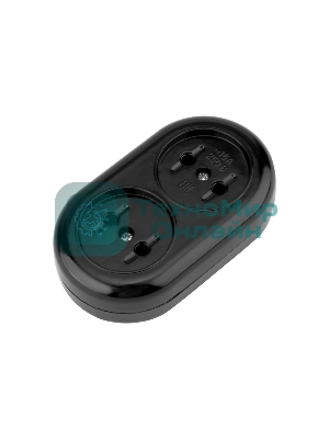 Колодка Rexant 2 гнезда карболитовая б/з 16 А, черная