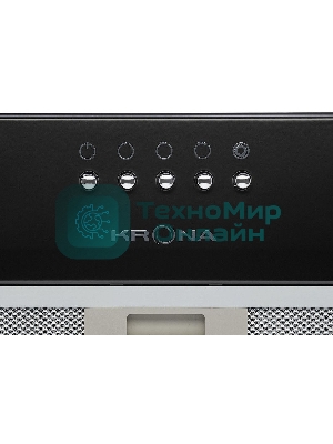 Вытяжка встраиваемая Krona Runa 600 PB черный, 60 см, 845 куб. м/ч, 53 дБ