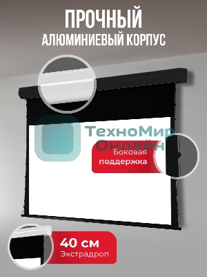 Экран для проектора S'OK Apollo SGPSMT-294x166A-BK бокового натяжения, звукопрозрачный, черный