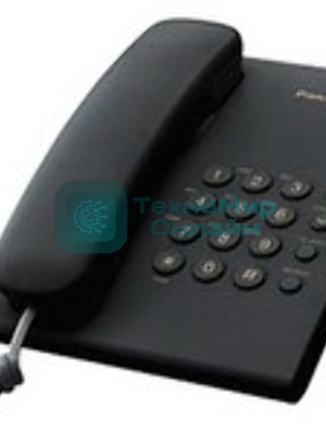 Телефон проводной Panasonic KX-TS2350RUB черный повтор номера, регул-ка громкости, кр.на стену