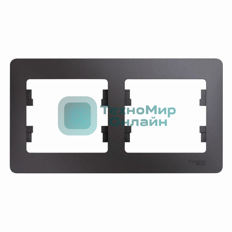 Рамка 2-м Glossa горизонт. графит SchE GSL001302