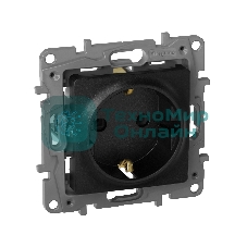 Розетка 2К+З, немецкий стандарт, винтовые зажимы, 16А, 250В~, Etika, антрацит Розетка 2К+З, немецкий стандарт, винтовые зажимы, 16А, 250В~, Etika, антрацит