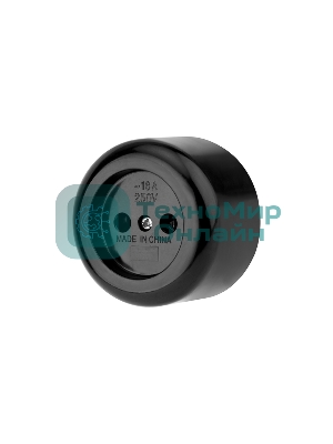 Розетка штепсельная Rexant карболитовая, открытой установки, б/з 16 А, черный