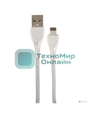 Кабель PERFEO USB A вилка - Lightning вилка, 2.4A, серый, силикон, 1 м., ULTRA SOFT (I4332)