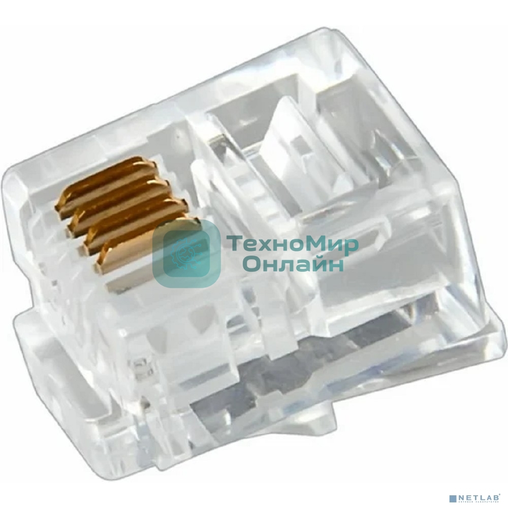 Разъем телефонный Rexant UTP, RJ-14 (6P4C), CAT 3